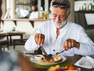 Man eating breakfast