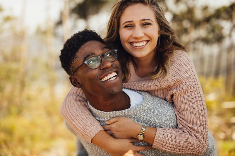 young couple smiling